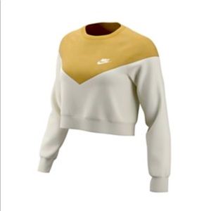 Beige and Ivory Nike Crop Sweater - NWT